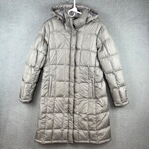 The North Face Metropolis Parka Womens Large Silver Grey 550 Down Puffer Coat